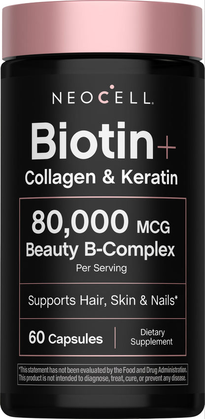 Biotin + Collagen & Keratin, 60 Capsules