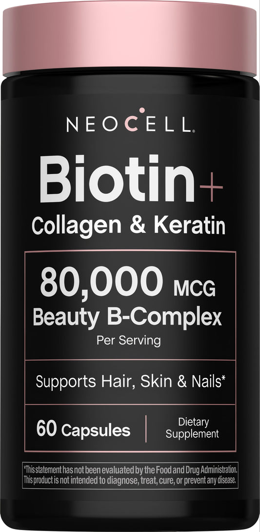 Biotin + Collagen & Keratin, 60 Capsules