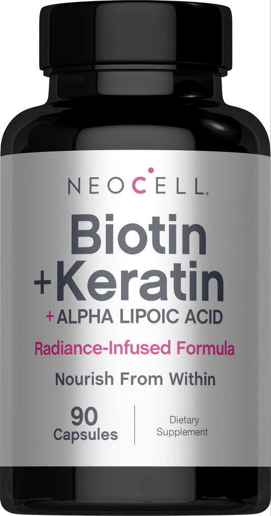 Biotin + Keratin & Alpha Lipoic Acid, 90 Capsules