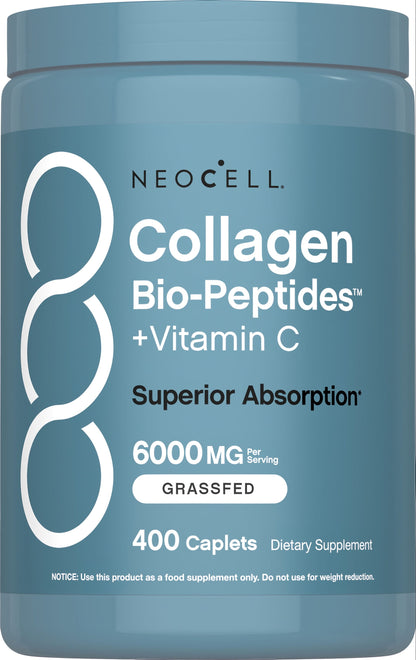 Grassfed Collagen Bio-Peptides + Vitamin C, 6000 mg, 400 Caplets